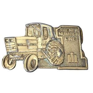 International Harvester Tractor Number One 1 Bronze Pot Cast Metal Belt Buckle